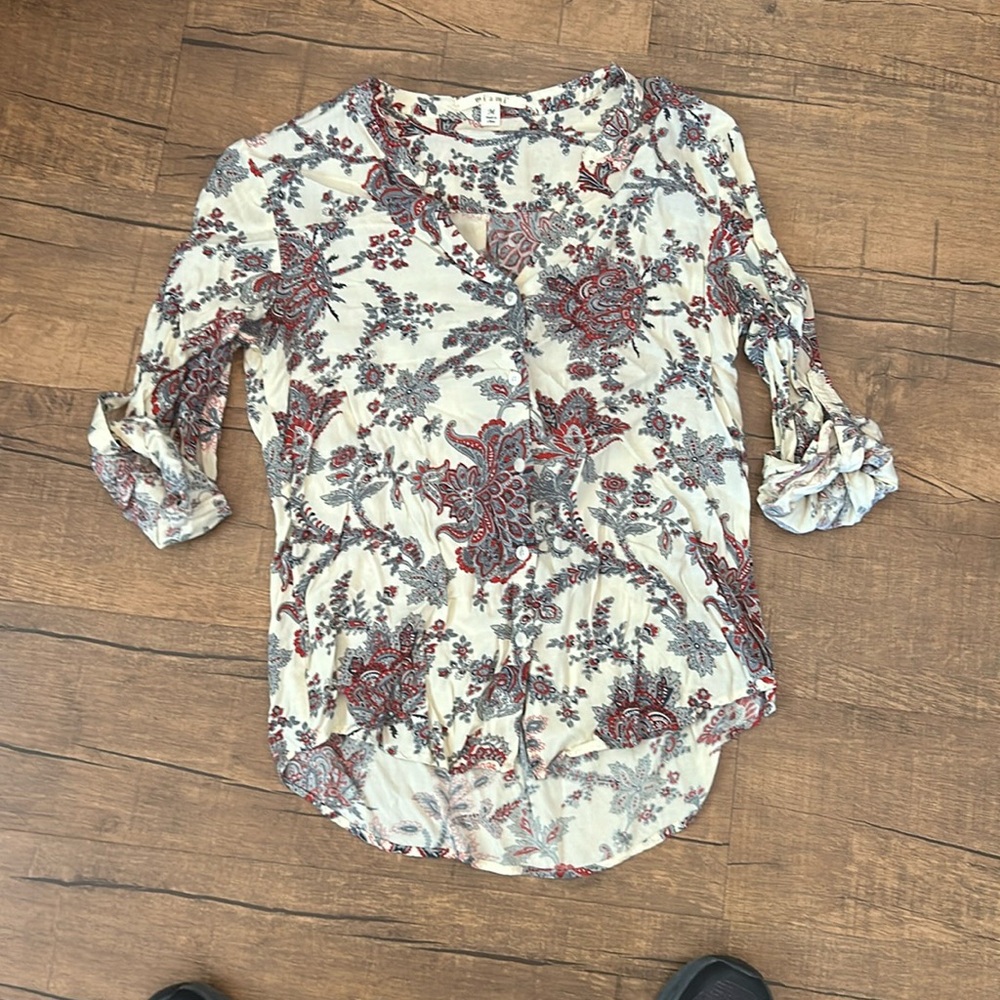 Paisley button down blouse